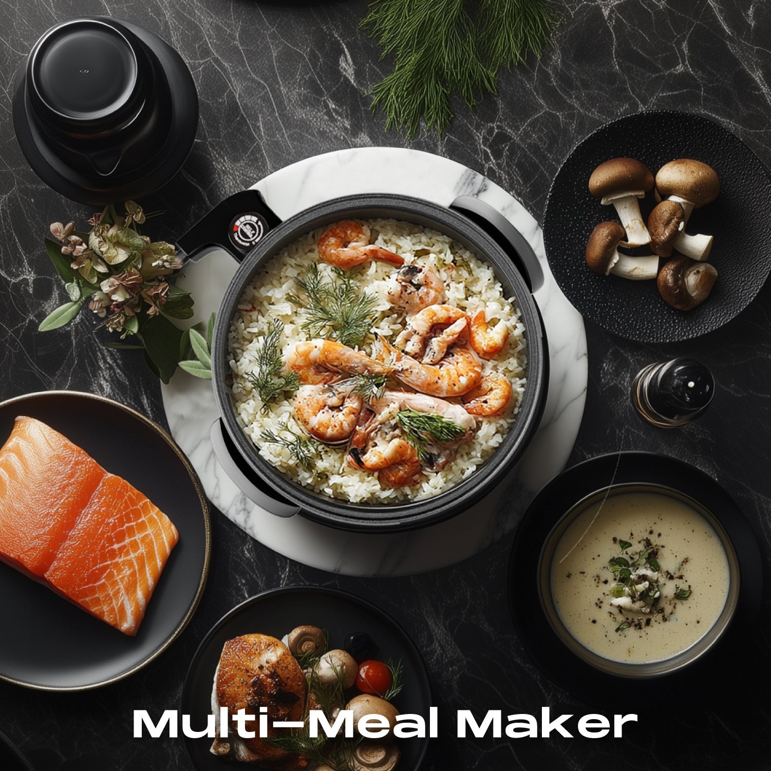30*7cm Multi Meal Maker with 1500W Power & Adjustable Temperature Control